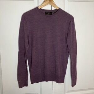 Black Brown 1826 Sweater Mens M 100% Extra Fine Merino Wool Academia Preppy Knit